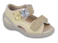 Befado dívčí sandálky SUNNY 065X121 zlaté, kytičky, velikost 29
