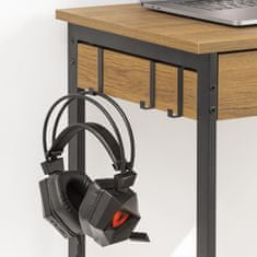 SoBuy SoBuy FWT43-N Psací stůl s jednou zásuvkou a 2 háčky Počítačový stůl Pracovní stůl Přírodní 60x77x40cm (bez židle)