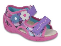 Befado dívčí sandálky SUNNY 065X120, růžovo-fialové kytičky, velikost 28