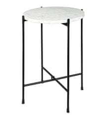 HOMESTYLING Odkládací stolek mramorový bílý 35x46 cm