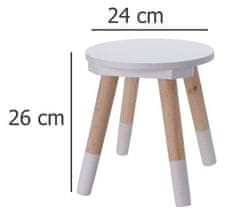 Home&Styling Dětská stolička O 24 x 26 cm, bílá