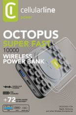 CellularLine Powerbanka Octopus Wireless Powerbank s bezdrátovým nabíjením a přísavkami, 10 000 mAh, černá