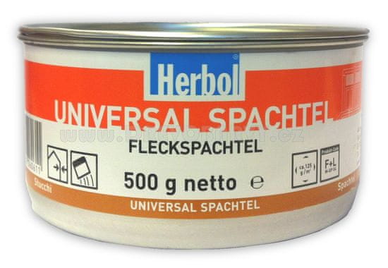 Herbol Universal Spachtel 500 g - bílý, brousitelný, rychleschnoucí tmel na dřevo a kov pod krycí barvy vhodný i na okna
