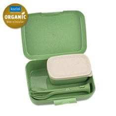 Koziol CANDY READY set dvou obědových boxů s příborem Zelená Organic KOZIOL