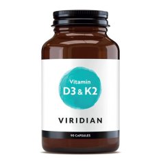 VIRIDIAN nutrition Vitamin D3 and K2, 90 kapslí