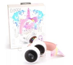Zaparkorun.cz Bluetooth sluchátka Unicorn Colorful Glow s mikrofonem EV6001, bílé