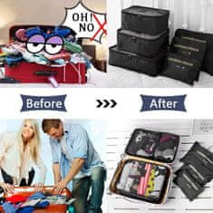 Netscroll Cestovní tašky pro organizaci v kufru a batohu (6 kusů), PackingBags