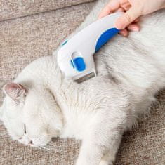 Netscroll Elektrický hřeben proti blechám pro domácí mazlíčky, účinně odstraňuje blechy a špínu, bezpečný pro dlouhosrsté a krátkosrsté kočky a psy, snadné použití, FleaComb
