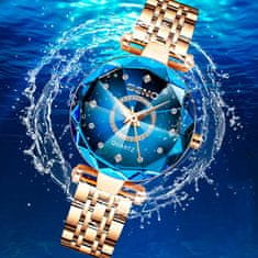 Netscroll Elegantní dámské hodinky, dámské náramkové hodinky s klasickým analogovým systémem, z nerezové oceli, vodotěsné, elegantní design vhodný pro všechny příležitosti, PremiumWatch, bílá
