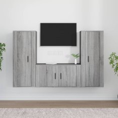 Vidaxl 3dílný set TV skříněk šedý sonoma kompozitní dřevo