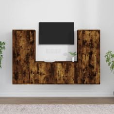 shumee 3dílný set TV skříněk kouřový dub kompozitní dřevo