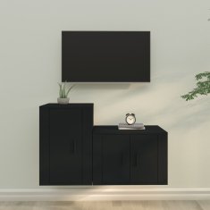 shumee 2dílný set TV skříněk černý kompozitní dřevo