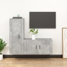 Vidaxl 2dílný set TV skříněk betonově šedý kompozitní dřevo