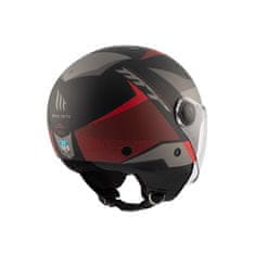MT HELMETS Otevřená přilba na motorku 0F501 Street Poke B5 Rojo černo-šedo-červená Velikost: M