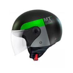 MT HELMETS Otevřená přilba na motorku Street Inboard D6 černo-zelená Velikost: L