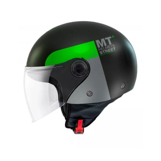 MT HELMETS Otevřená přilba na motorku Street Inboard D6 černo-zelená Velikost: L