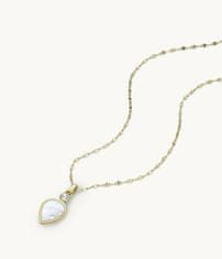 Fossil Jemný pozlacený náhrdelník s perletí Teardrop JF04248710