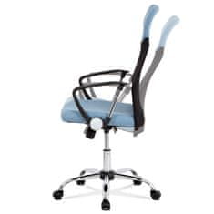 Autronic Kancelářská židle řady BASIC, potah modrá látka a černá síťovina MESH, houpací m KA-E301 BLUE