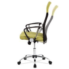 Autronic Kancelářská židle řady BASIC, potah zelenožlutá látka a černá síťovina MESH, hou KA-E301 GRN