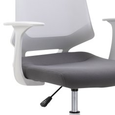 Autronic Kancelářská židle, sedák šedá látka, bílý PP plast, výškově nastavitelná KA-R202 GREY