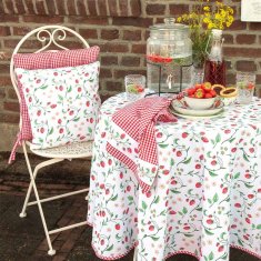 Clayre & Eef Podsedák s květovaným vzorem Wild Strawberries 40x40 cm