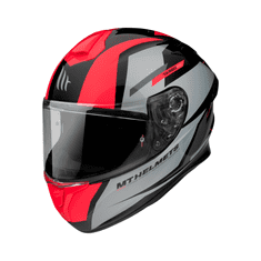 MT HELMETS Integrální přilba na motorku FF106 Pro Targo Pro Sound černo-šedo-fluo červená Velikost: L