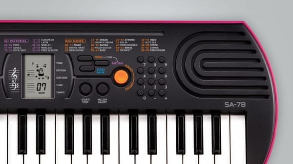  moderní klávesy casio sa78 dětské vestavěné reproduktory super zvuk první hraní na keyboard baterie