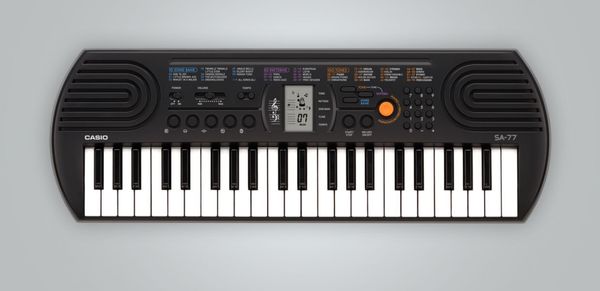  moderní klávesy casio sa77 dětské vestavěné reproduktory super zvuk první hraní na keyboard baterie 
