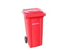 PROTECO 10.86-P120-CR popelnice 120 L plastová červená s kolečky