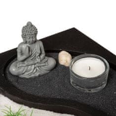 Atmosphera Zenová zahrada mini s figurkou Buddhy, symbol jin jang , 24,8 x 24,5 x 4 cm