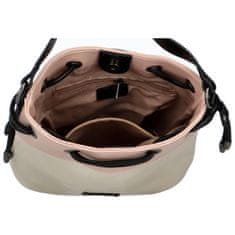 David Jones Koženková dámská kabelka ve tvaru vaku Roberta, béžovo-růžová