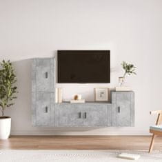 Vidaxl 4dílný set TV skříněk betonově šedý kompozitní dřevo