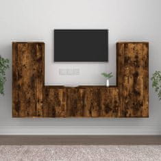 Vidaxl 3dílný set TV skříněk kouřový dub kompozitní dřevo