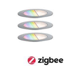 Paulmann PAULMANN Plug a Shine LED zemní svítidlo Smart Home Zigbee Floor RGBW 3ks sada IP67 RGBW 3x2W 21VA ocel 947.52 94752