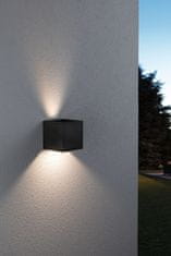 Paulmann PAULMANN domovní LED venkovní nástěnné svítidlo Smart Home Zigbee Cybo IP44 hranaté 100x100mm RGBW 2x2,5W 230V antracit hliník 948.47 94847