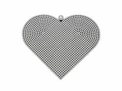 Kraftika 1ks bílá srdce plastová kanava / mřížka vyšívací srdce
