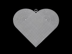 Kraftika 1ks bílá srdce plastová kanava / mřížka vyšívací srdce