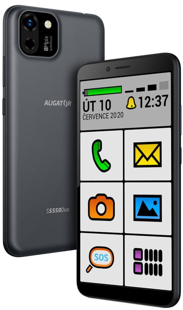 Levně Aligator S5550 Duo SENIOR, 2GB/16GB, Black