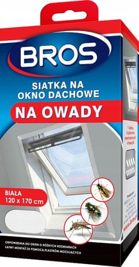 BROS Síť proti hmyzu pro střešní okno 120x170 bílá