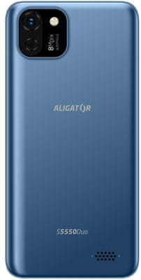 Aligator S5550 Duo SENIOR, dostupný smartphone chytrý telefon pro seniory pro zrakově postižené zjednodušené ovládání speciální uživatelské prostředí LTE připojení dostupný, elegantní, velký displej, 4G LTE, Android 11 Go odemykání obličejem LED svítilna fotoaparát SOS locator SOS tlačítko přivolání pomocí velké ikony Big Launcher dotykový telefon pro seniory