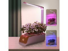 BOT Chytrý květináč s LED bílá a světlé dřevo