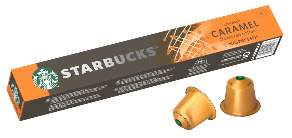 Levně Starbucks by NESPRESSO Smooth Caramel Flavoured Coffee, kávové kapsle – 10 kapslí v balení
