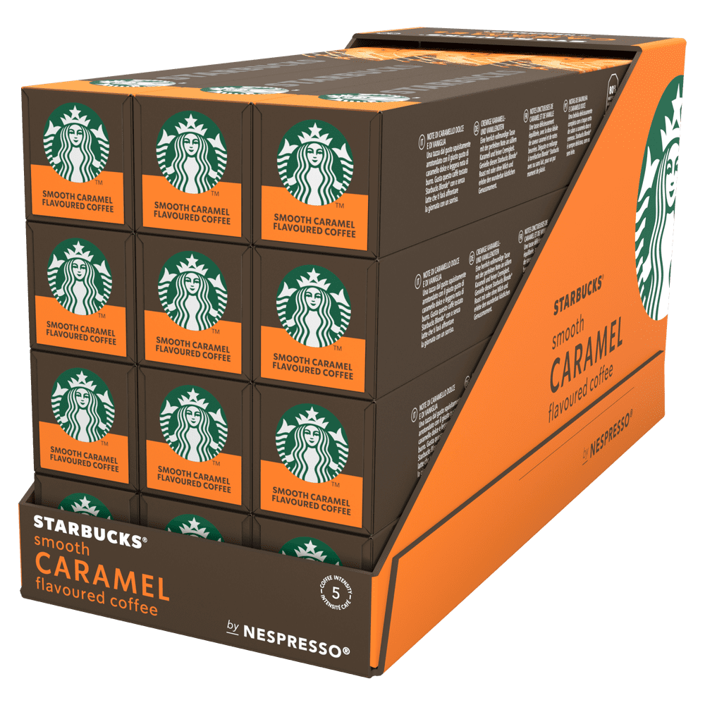 Starbucks by NESPRESSO Smooth Caramel Flavoured Coffee, kávové kapsle – 12x10 kapslí v balení