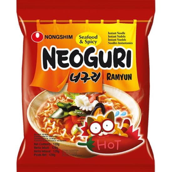 Nongshim Neoguri instantní nudlová polévka pálivá s příchutí mořských plodů 120g