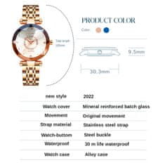 Netscroll Elegantní dámské hodinky, dámské náramkové hodinky s klasickým analogovým systémem, z nerezové oceli, vodotěsné, elegantní design vhodný pro všechny příležitosti, PremiumWatch, bílá