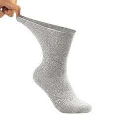 Zdravé Ponožky - zdravotní elastické extra rozšířené jednobarevné diabetické ponožky 31129 2-pack, světle šedá, 39-42
