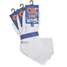 OXSOX Active unisex letní sportovní odlehčené ponožky ponožky s froté chodidlem 5300723 3-pack, bílá, 35-38