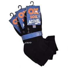 OXSOX Active unisex letní sportovní odlehčené ponožky ponožky s froté chodidlem 5300723 3-pack, černá, 43-46
