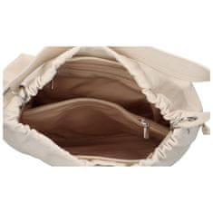 DIANA & CO Pohodlná koženková kabelka Baggy, béžová