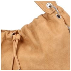 DIANA & CO Pohodlná koženková kabelka Baggy, oříšková